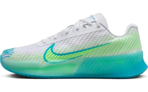 NIKE W Zoom Vapor 11 HC, Basso Donna, White Teal Nebula Lime Blast Jade Ice, 41 EU