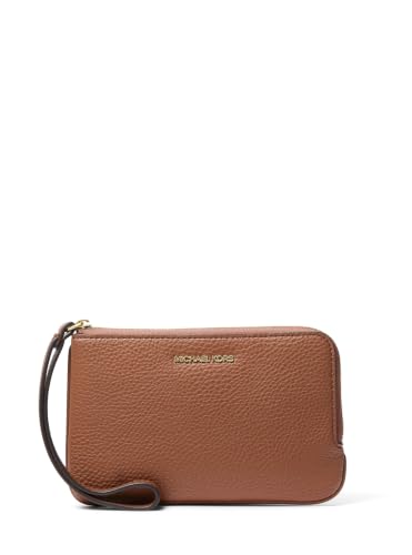 Michael Kors Women's Jet Set Travel Small Wristlet, Gold-Tone Hardware/Pebble Leather/Luggage