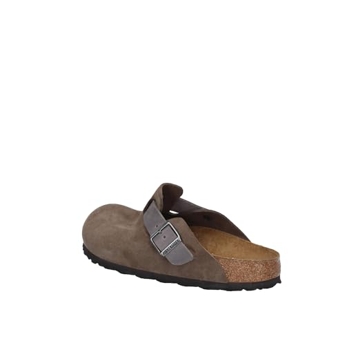 Birkenstock Boston en daim gris sabot homme femme chaussure liège confortable