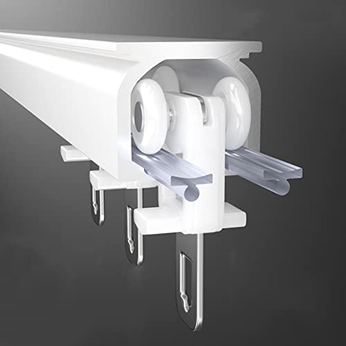 Riel de aluminio resistente y recortable con colgador silencioso para techos 3
