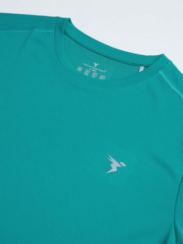 Image of TECHNOSPORT Men's Slim Fit Polyester Activewear Sports T-Shirt with Moisture-Wicking Comfort for Workout, Running & Gym