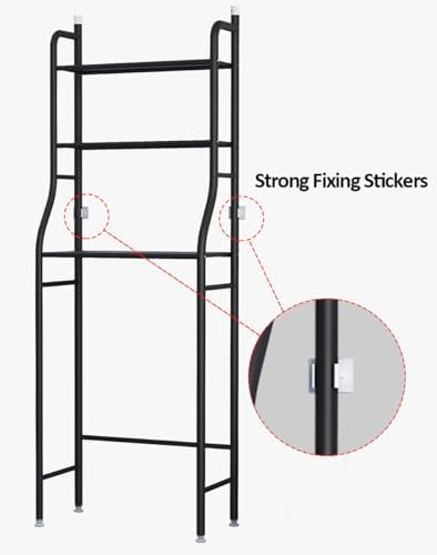 3-Tier Bathroom Organizer Over Toilet Storage Shelf - Freestanding Space Saver Rack for Laundry & Toiletries - Multifunctional White Bathroom Shelves