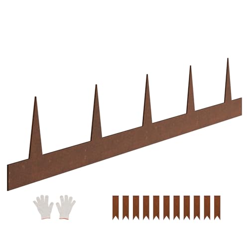 Happybuy 10-Pack 40x4.5 Weathering Steel Landscape Edging – Pre-Rusted Bendable Garden Border with 2.5