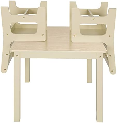 WOLTU Toddler Table and Chairs Sets Children's Desk Table with 2 Chairs Stools Set for Preschoolers Boys and Girls Activity Build & Play Table Chair Nature Set Wooden SG001