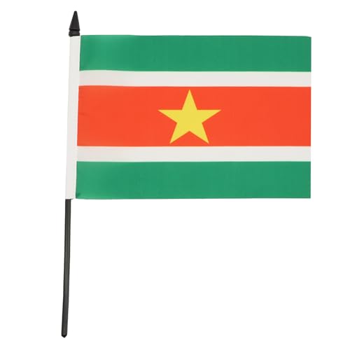 AZ FLAG Suriname Table Flag 5'' x 8'', Surinamese Office Decoration 100% Polyester 21 x 14 cm - Image 2