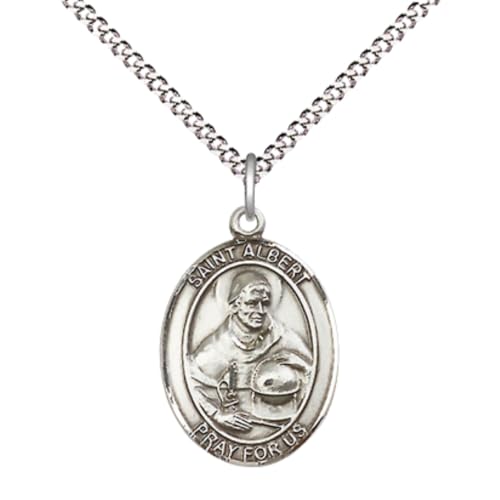 Medium Women's .925 Sterling Silver Saint St. Albert the Great