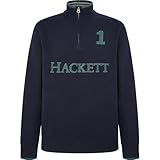Tricot pour homme Hackett London Heritage Hzip Tricot, Bleu (Chambray Blue), M Homme