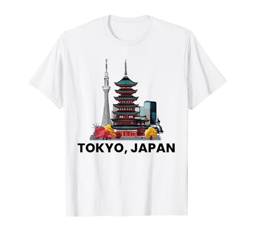 Tokyo Souvenir Japón Retro Vintage Skyline Hombres Mujeres Niño Camiseta