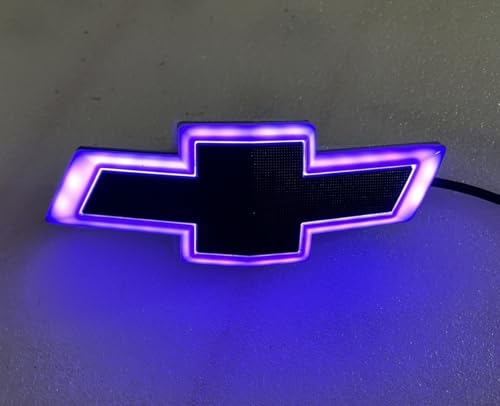 Image of Autogem 2016-2024 Chevrolet Camaro RGB Lighted Grille Emblem - Black Exterior LED Bowtie Badge