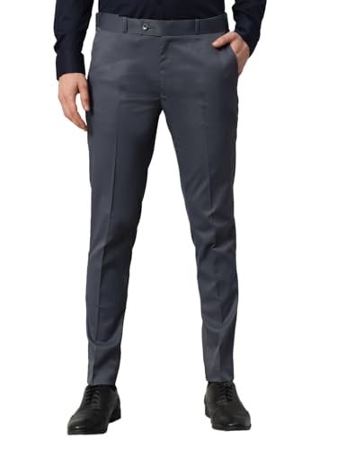 Image of Vogaan Formal Pant with Expandable Waist for Men | Men's Cotton Regular Fit Flat Front Pant for Party and Casual Wear