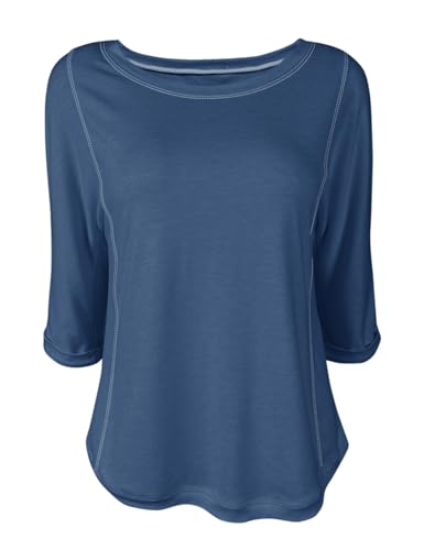Fanway&EC Women's Casual Summer Tops 3/4 Sleeve Crew Neck T Shirts Loose Fit Tunic Blouses Tee4