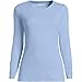 Lands' End Womens Long Sleeve Micro Rib Crew Light Sea Blue Regular Small