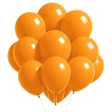 Trimming Shop 50pcs Orange Ballons 10 inch Latex Ballons Paquet Premium Qualité Uni Ballons pour Orange Thème Anniversaire Sac de Fête Mariage Bébé Douche Halloween Carnaval Fêtes Décorations
