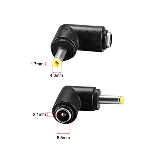 Adaptador conector de potencia DC 5 piezas ángulo 90° miniatura 2