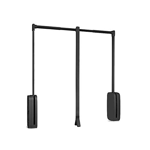 Emuca - Colgador abatible para armario Sling, ancho regulable 450-600mm, Acero y Plástico, Titanio