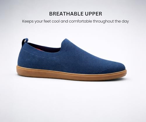 Image of Kraasa Men's Casual Slip-On Loafers | Soft Knitted Upper Breathable Flex Upper | Lightweight Comfort Shoes | TPR Sole