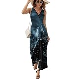 Summer Casual Wrap Sleeveless Chicago City Tornado Storm Weather Art Party Dress for Women Ladies Ladies, Adjustable Bodycon Cami Dress Breathable Knee Length Skirt