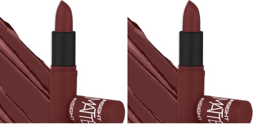 Image of INSIGHT Matte Lipstick | Ultra Creamy | Highly Pigmented Formula | Intense Color Payoff | Fade-Proof Lipstick | BELGIAN BROWN-4.2g (Pack of 2)