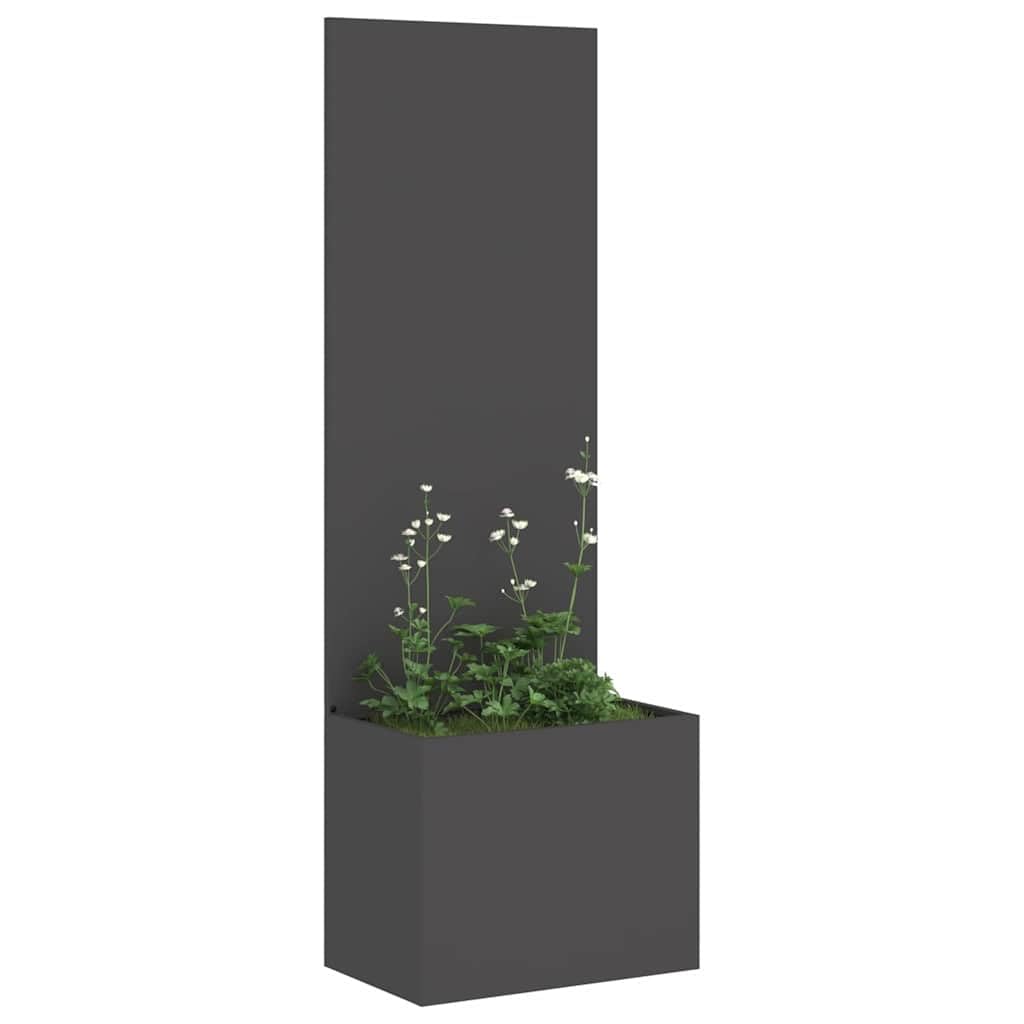 Tomostar Jardinière avec Brise Vue, Bac à Fleurs Lit de Jardin Surélevé Fretwork Noir 50x150 cm