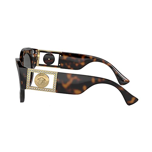 Versace VE 4438B 108/87 Dark Havana Plastic Round Sunglasses Grey Lens3