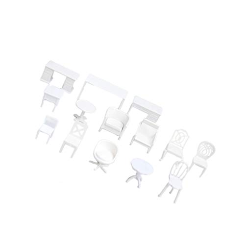 Healifty 14 Pcs Modelo de Cadeira de Mesa de Jardim de PlÃ¡stico MÃ³veis Em Miniatura para O Jardim