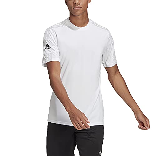 adidas Squadra 21 Short Sleeve Jersey - Mens Soccer L White-Black, White-black, Large