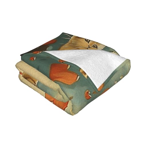 Couverture en flanelle Happy Walking Kitty plaid 150x125 cm chat