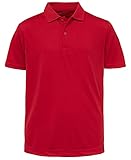 IZOD boys School Uniform Performance Short Sleeve Solid Polo Shirt, Red, 10 12 US