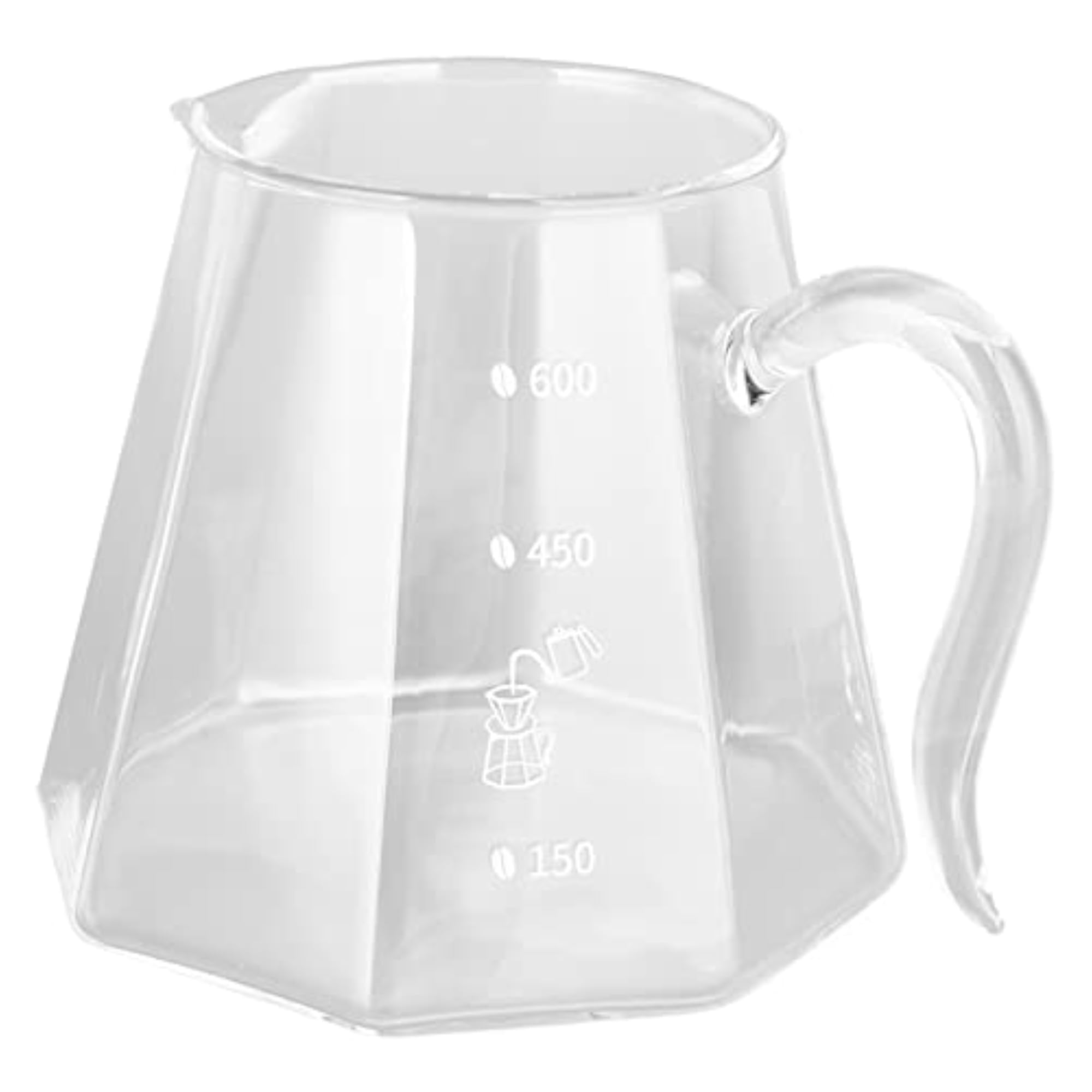 Hand Drip Coffee Glass, Latte Coffee Glass 600ml
