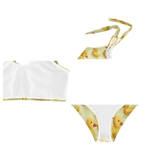Image of Girls Swimsuit Two Piece Swimwear Duck Rubber Bikini Set Beach Sport Bathing Suit for Girls 3-12T