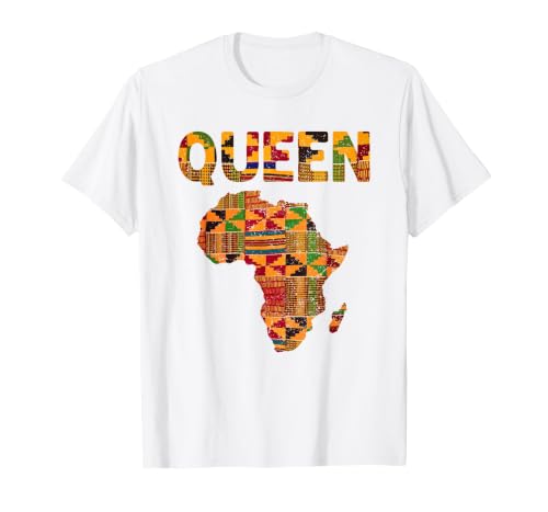 Cool African Queen Art Kente Cloth Africa Ghana Kids Women T-Shirt, Men, White, Small