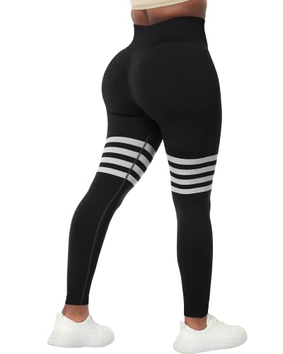 A AGROSTE Cross Butt Lifting Workout Leggings für Frauen Booty High Waist Yoga Hose Scrunch Butt Gym Nahtlos Tight, 1-Schwarz, S Cover