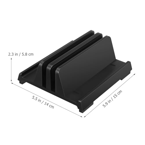 Soporte Vertical para Laptop Organizador de Escritorio Negro miniatura 2