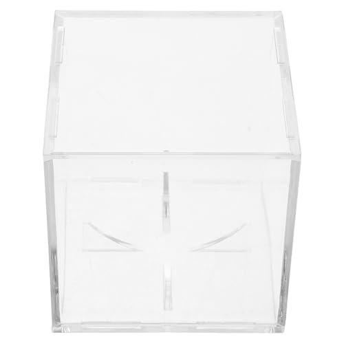 NIYANGLE Présentoir à Balles Baseball et Tennis en Acrylique 8X8X8 CM, Boîte d'Exposition Cube Base, Support Multi-Sport pour Rangement et Affichage