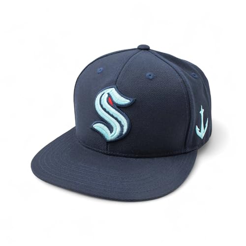 AMERICAN NEEDLE Seattle Kraken Officially Licensed NHL Baseball Snapback Dad Hat (42412A-SEK-NAVY)