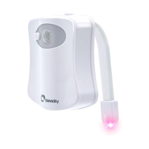 Motion Activated Toilet Night Light by Diateklity - Two Modes with 8 Color Changing - Sensor LED Washroom Night Light - Fits Any Toilet (1 pc) Cover