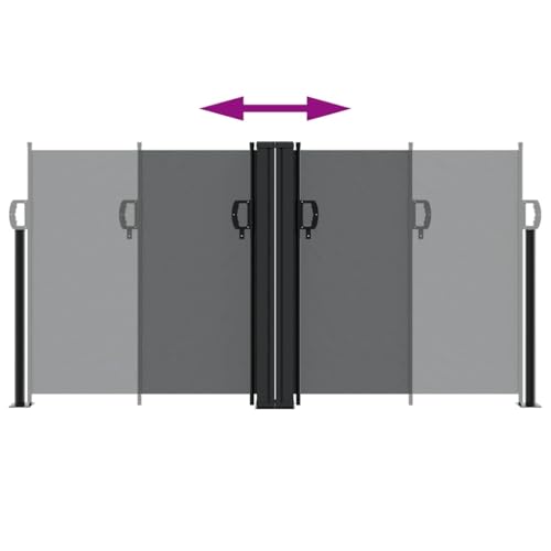 Toldo lateral extensible para jardín negro separador de ambientes para cenas en la terraza 6