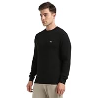 Calvin Klein Jeans Woven Label Waffle Long Sleeve TEE CK Black