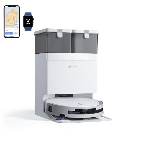 タイムセール商品6 - ECOVACS(エコバックス) DEEBOT T50S OMNI 全自動 ロボット掃除機 25000Pa強力吸引 電動デュアルモップ 水拭き 両用 | お掃除ロボット/毛絡み除去システム2.0/エッジ清掃/モップリフト/自動ゴミ収集/モップ温水洗浄・熱風乾燥/AI障害物回避/高精度マッピング/アプリ操作/落下防止システム/Google/Alexa/Alice対応/ホワイト