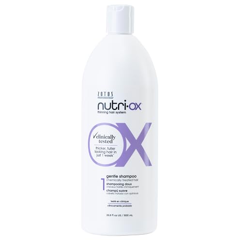 NUTRI-OX Gentle Shampoo Chemically-Treated for Colored Thinning Hair | Thicker Fuller-Looking Hair | Clinically & Dermatologically Tested | Peppermint | Color-Safe 33.8 Fl Oz