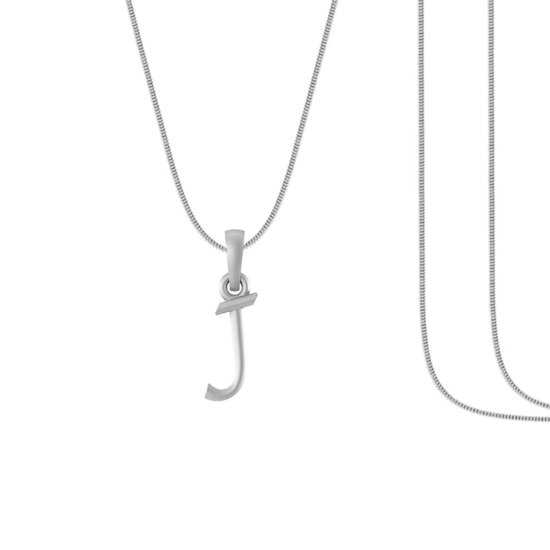 Colgante de plata de pureza 92.5% con inicial S y cadena fina de eslabón serpiente Mtrolls