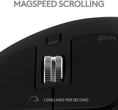 Logitech MX Master 3 for Mac Advanced Wireless Mouse, Ultrafast Scrolling, Ergonomic Design, 4000 DPI, USB-C, Bluetooth, MacBook Pro,Macbook Air,iMac, iPad Compatible - Grey