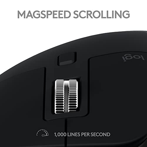 Logitech MX Master 3S for Mac - Wireless Bluetooth Mouse with Ultra-Fast Scrolling, Ergo, 8K DPI, Quiet Clicks, Track on Glass, Customization, USB-C, Apple, iPad - Space Grey by Logitech - Image 7