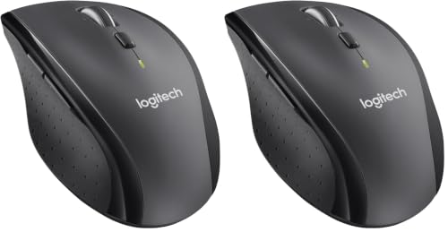 Logitech M705 Marathon sans Fil Souris, Récepteur USB Unifying 2,4 GHz, 1000 PPP, 5 Boutons Programmables, Pile Durée 3 Ans, Compatible PC, Mac, Ordinateur Portable, Chromebook - Graphite (Lot de 2)