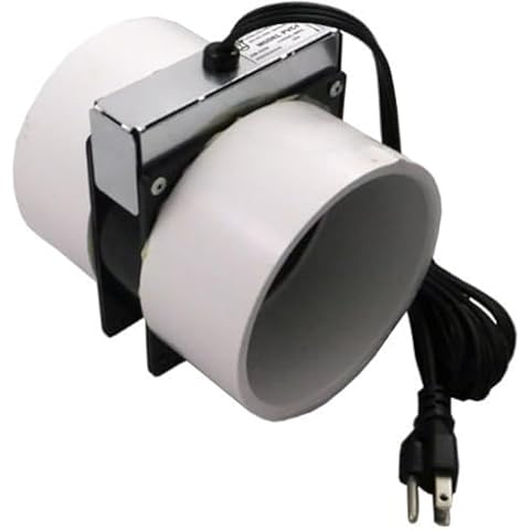 Tjernlund PVC4 Radon Mitigation Fan Model - Exhaust Fan with 6-Ft. Power Cord, Minimal Power Consumption, 4 In. PVC Pipe. Ventilation Fans Cover