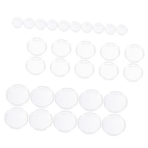 NAMOARLY 30pcs Plastic Petri Dishes Set Lab Dishes Bulk for Culture Lids Window Design