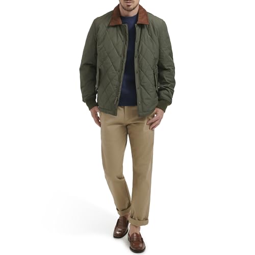 Image of DOCKERS Men's Diamond Quilted Jacket With Corduroy Collar