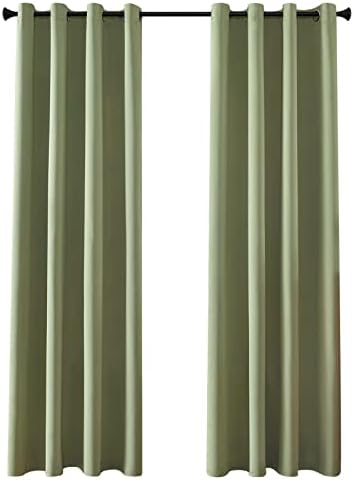 MRTREES Blackout Curtains Bedroom 54 Drop 2 Panels Light Grey Eyelet Thermal Curtain for Living Room Soft Texture Window Treatments for Kids 46x54 Inch 117x137 CM
