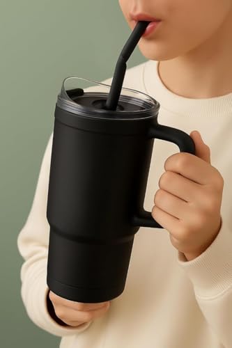 Image of LHOTSE Tumbler Set of 3 with Straw and Handle, Cute Water Bottle for Women and Girls, Water Sipper for Adults, 1200ml 700ml 260ml Bottle Set for School, Office, Travel and Daily Use