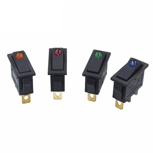Interrupteur KCD3 ON OFF noir bouton bascule 3 broches LED 16A 250VAC